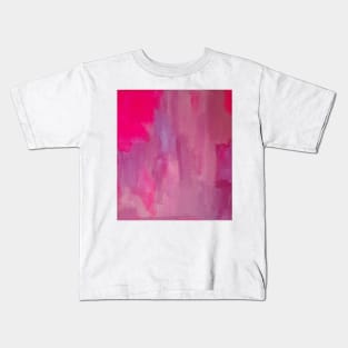 Strawberry Dream Pink Abstract Art Kids T-Shirt